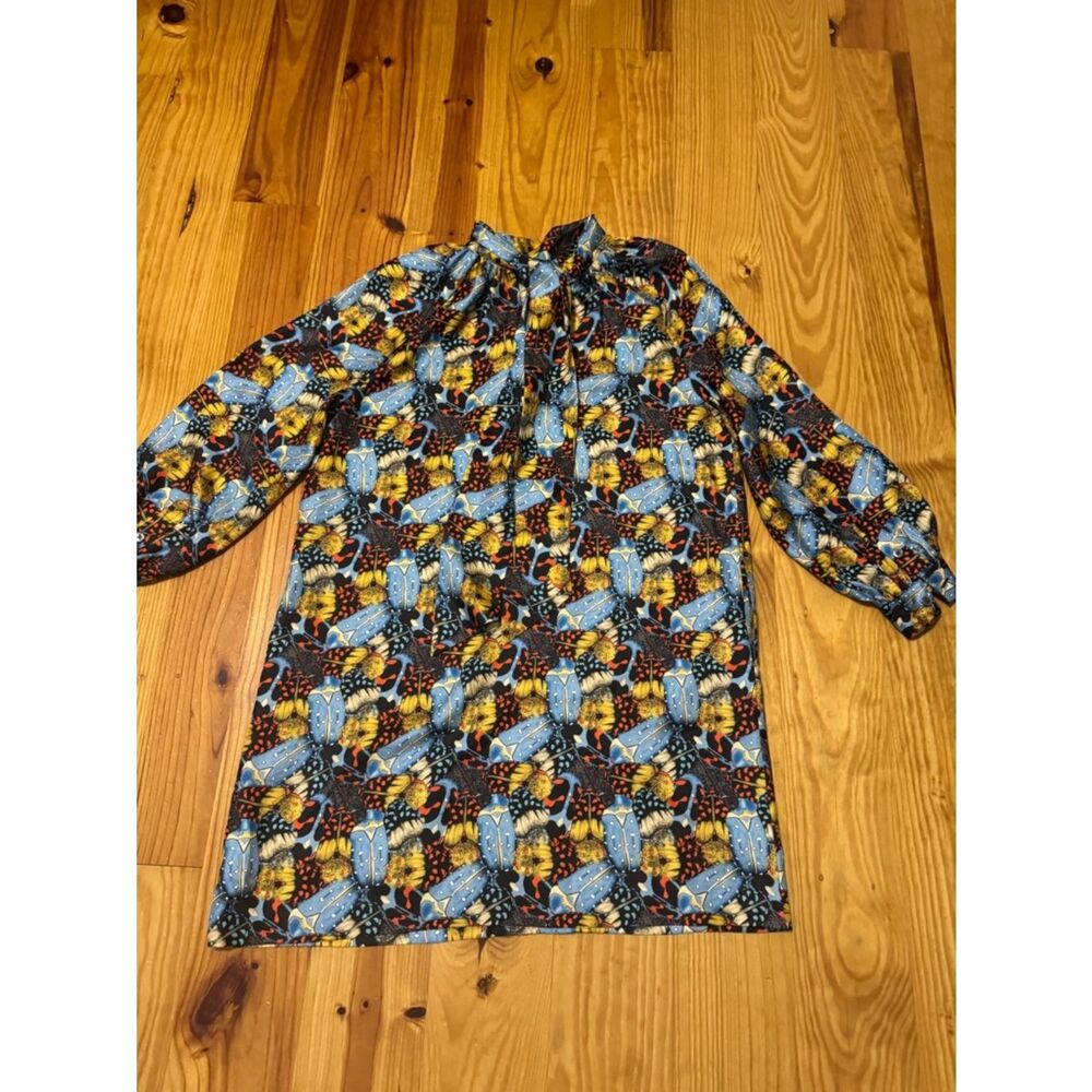 Ann Mashburn SIZE MED Beetle Floral Silk Atelier Tie Back Dress - Picture 9 of 10